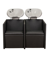 Ayala Luna P-7 2-Locuri Unitate de Spălare cu Chiuvetă Albă