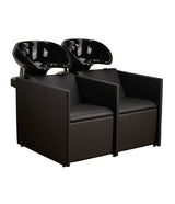 Ayala Luna P-7 2-Locuri Unitate de Spălare cu Chiuvetă Neagră