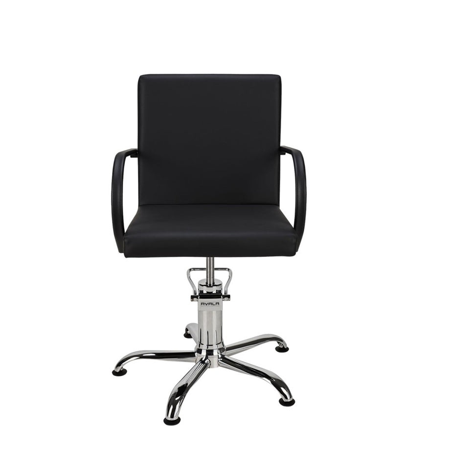 Ayala Pik 01 P-7 Scaun de Coafor Negru cu Suporti Negri