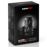 BaBylissPRO LO‑PROFX Compact Shaver – Aparat Profesional de Ras, Ultra‑Compact, Single Foil Black Titanium, Motor 10.000 RPM