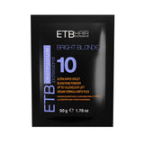 ETB Hair Bright Blonde Violet Plex 10 – Pudră Decolorantă Vegană Profesională, cu deschidere de până la 10 tonuri, Mini, 50 gr