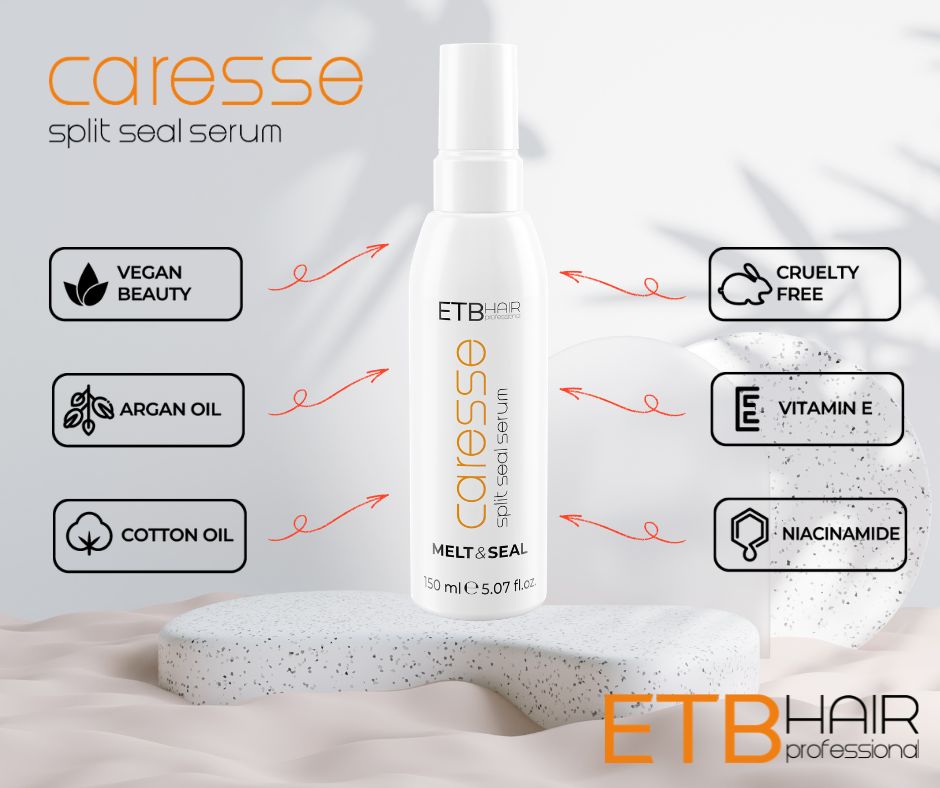 ETB Hair Professional Melt&Seal Split Seal Premium Smoothing Serum 150 ml – Ser Leave In pentru Netezire și Sigilarea Vârfurilor Despicate