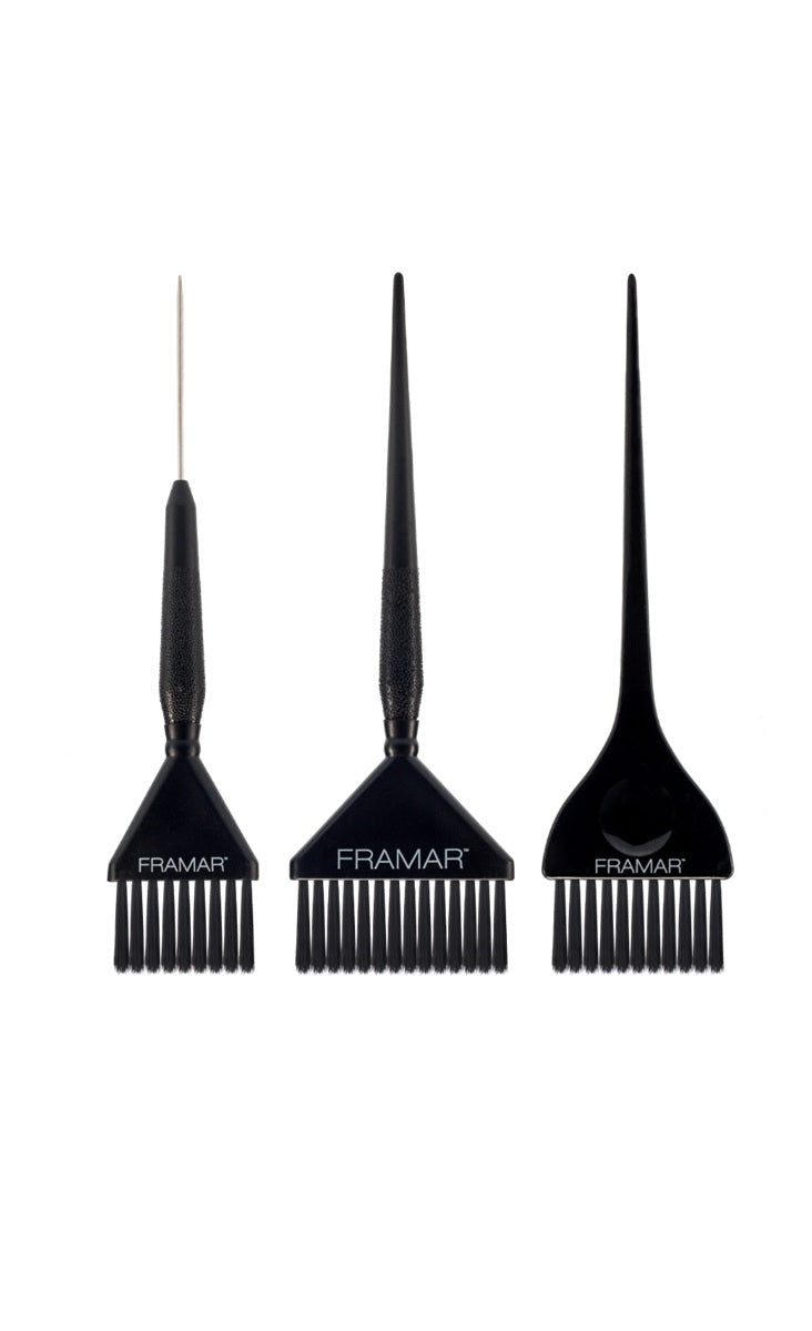 Framar Family Pack – Set 3 Pensule Profesionale pentru Vopsirea Părului, Negru