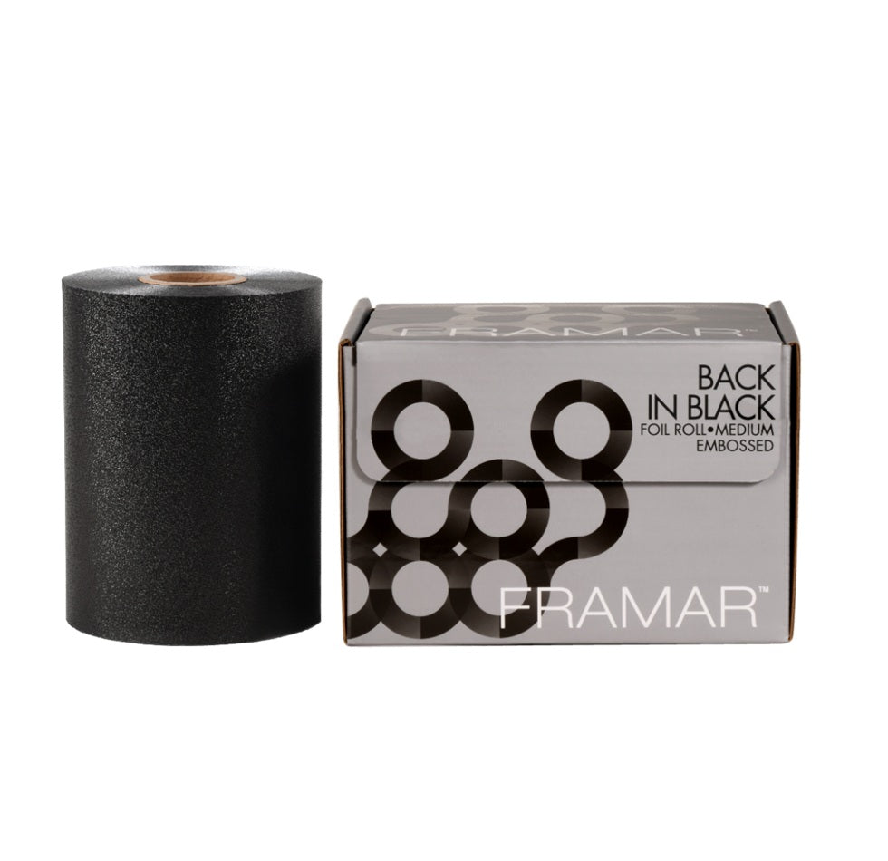 Framar Black – Rolă Profesională de Folie din Aluminiu pentru Șuvițe, 12,7 cm x 97,5 m
