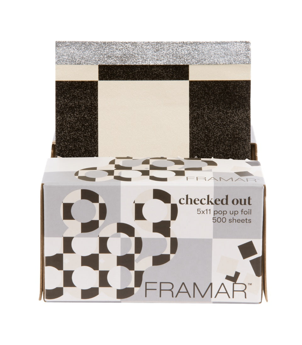 Framar Checked Out – Set 500 Folii de Aluminiu Pre‑Tăiate și Embosate pentru Șuvițe Profesionale