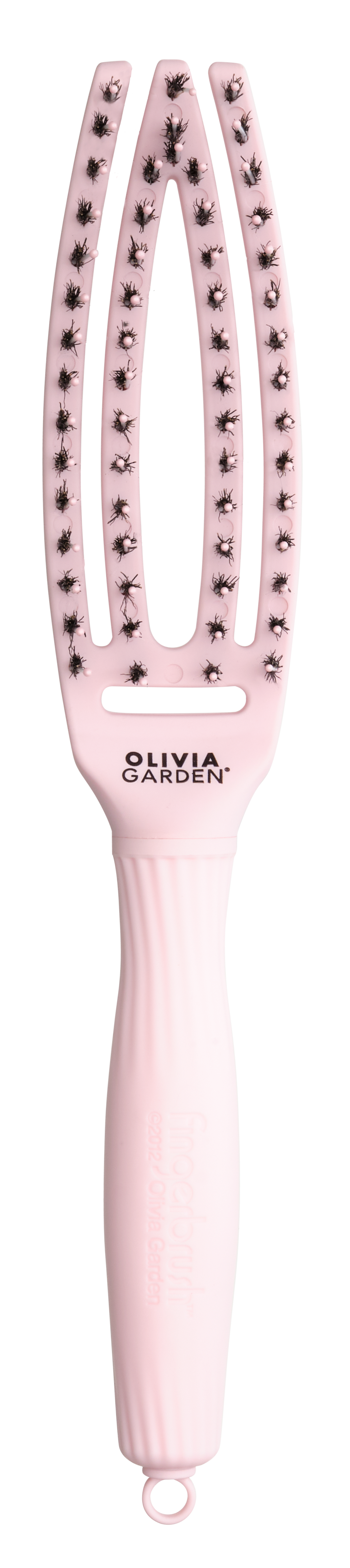 Olivia Garden Fingerbrush Care Iconic Boar & Nylon – Roz pastel S – Pieptene profesional pentru descâlcire fără durere și păr strălucitor