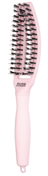 Olivia Garden Fingerbrush Care Iconic Boar & Nylon – Roz pastel S – Pieptene profesional pentru descâlcire fără durere și păr strălucitor