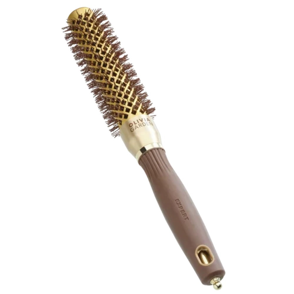 Olivia Garden Expert Blowout Speed XL Wavy Bristles Gold & Brown Perie Profesională pentru Blow-Dry Rapid 25