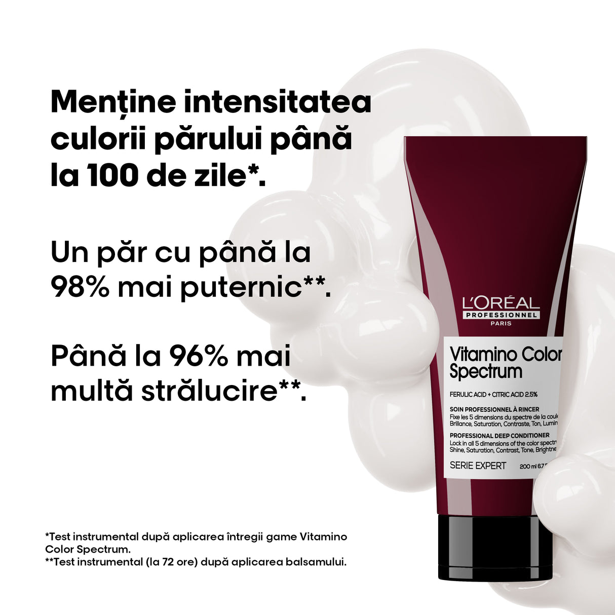 Balsam L’Oréal Professionnel Vitamino Color Spectrum – Fixare & Strălucire pentru Păr Vopsit, cu Acid Ferulic & Acid Citric