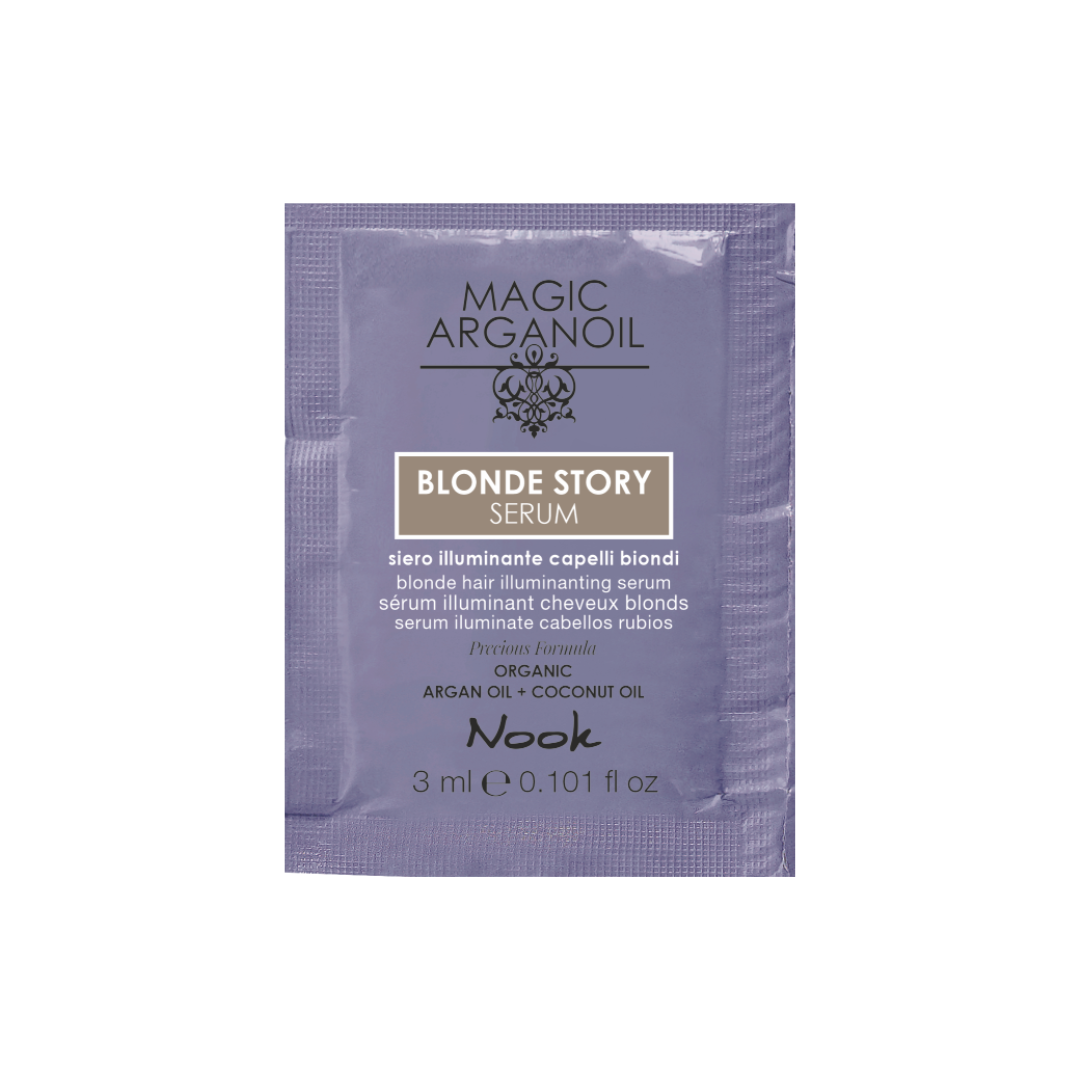 Ser Iluminator cu Ulei de Argan și Cocos, Ideal pentru Părul Blond, Nook Magic ArganOil Blonde Story 100ml