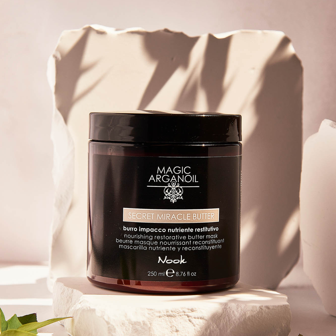 Mască Restructurantă pentru Părul Deteriorat, cu Unt de Argan și 91% Ingrediente Naturale, Nook Magic ArganOil Secret