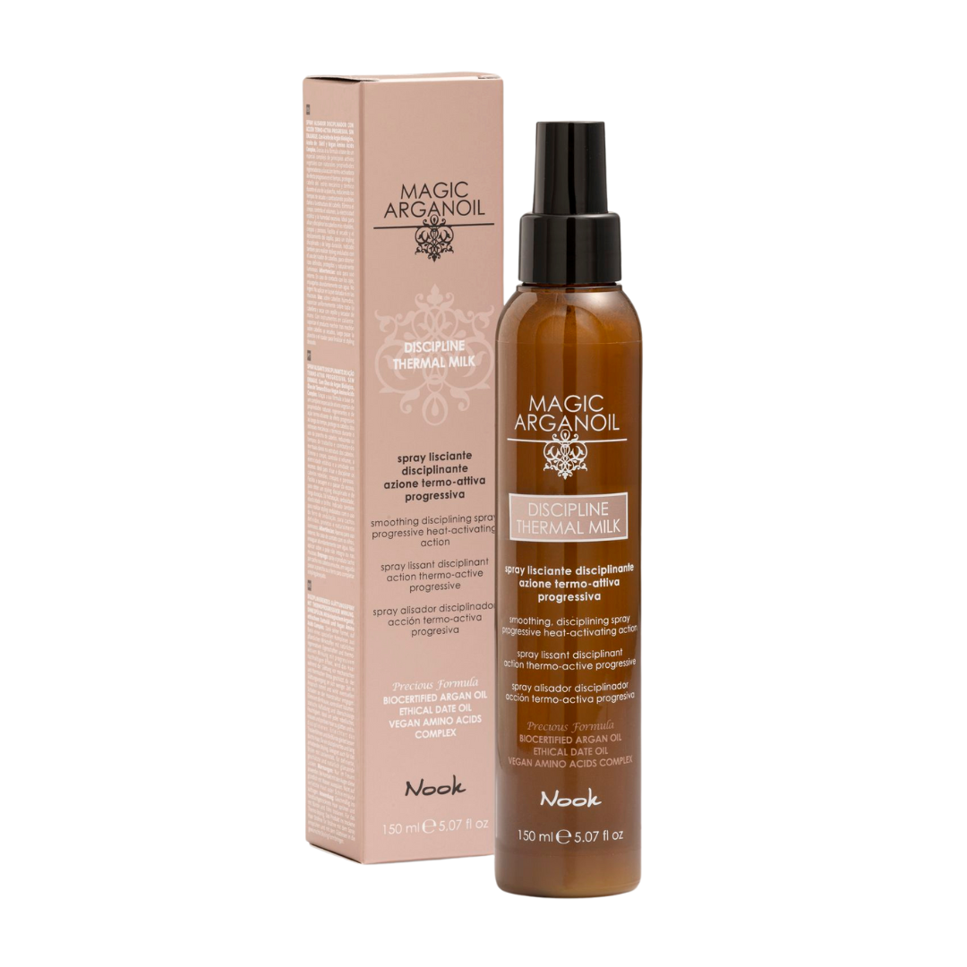 Lapte Disciplinant cu Acțiune Termică și Complex Vegan de Amoniacizi, Nook Magic ArganOil Discipline 150ml