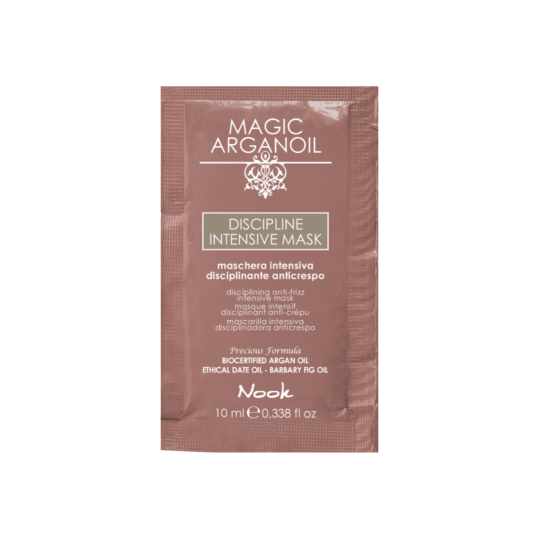 Mască Anti-Frizz pentru Păr Gros și Rebel, cu Formulă Disciplinantă și Ulei de Argan, Nook Magic ArganOil Discipline