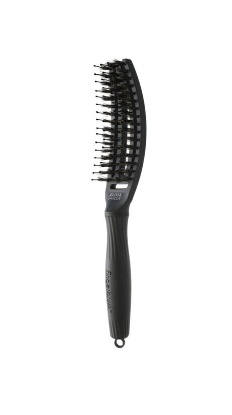 Olivia Garden FingerBrush Combo Small Full Black – Perie Profesională Antistatică pentru Descurcare și Finisaj Neted S
