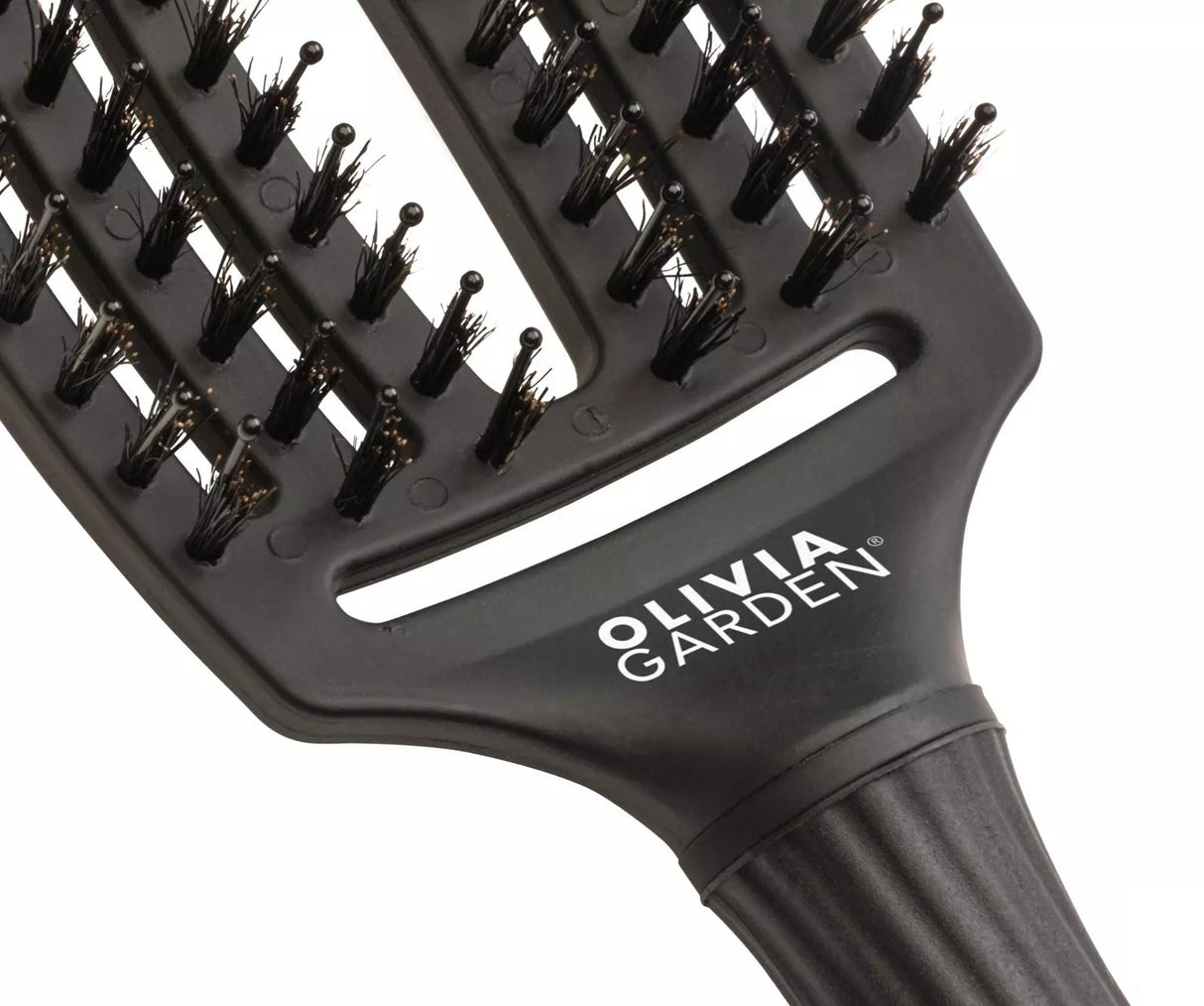 Olivia Garden FingerBrush Combo Medium Full Black – Perie Profesională Antistatică cu Peri Naturali de Mistreț și Nylon