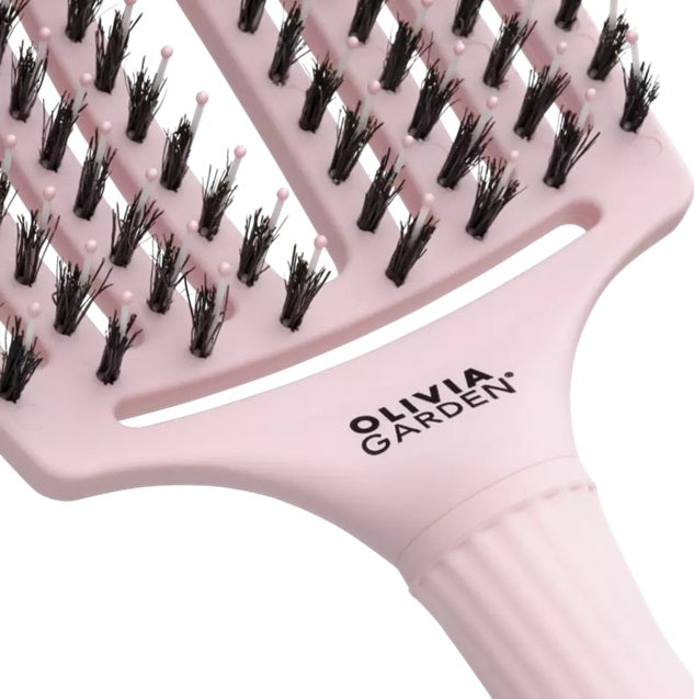 Olivia Garden FingerBrush Combo Pastel Large Pink – Perie Profesională pentru Descurcare Ușoară, Volum și Strălucire L