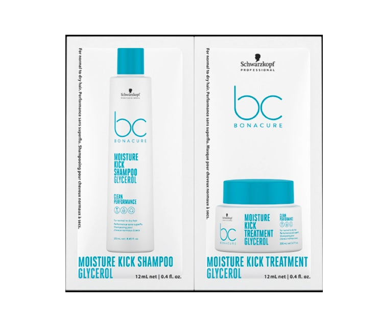 Set Duo Șampon Și Balsam Pentru Păr Uscat Și Aspru Schwarzkopf Professional Bonacure Clean Performance Moisture Kick 2x12ml