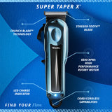 Wahl Super Taper X™ – Mașină de tuns profesională cu motor rotativ și lamă T-Shape, autonomie 100 min