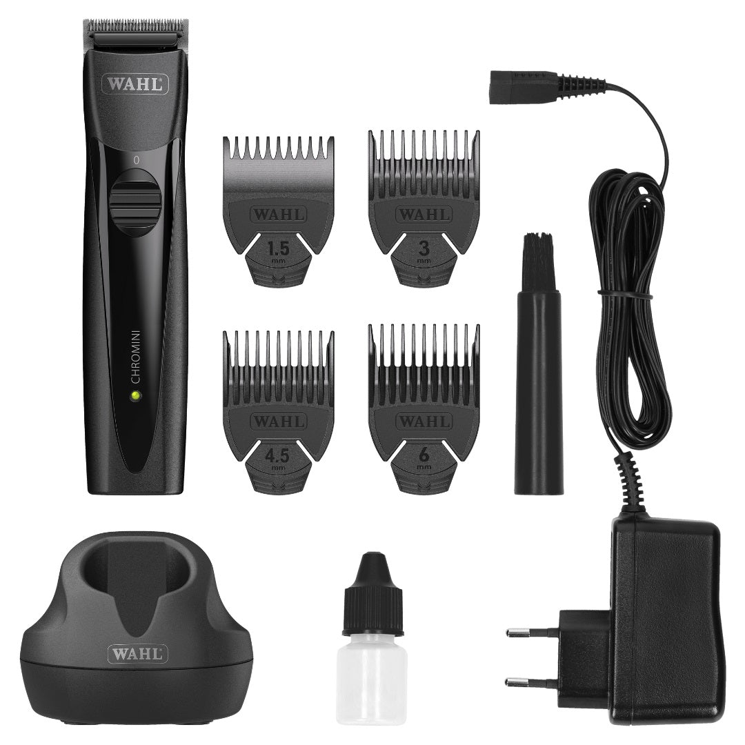 Mașina De Contur Profesional Wahl Chromini Negru Cu Motor DC 7000 rpm Și Amortizator Al Sunetului