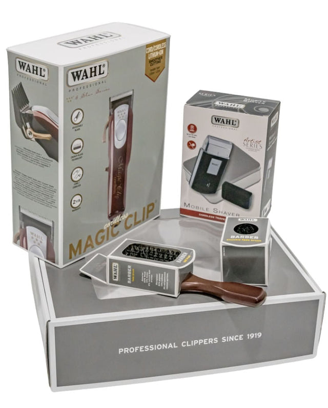 Wahl Set Combo Mașină De Tuns Magic Clip+Travel Shaver+Fade Brush+Barber Fade Brush