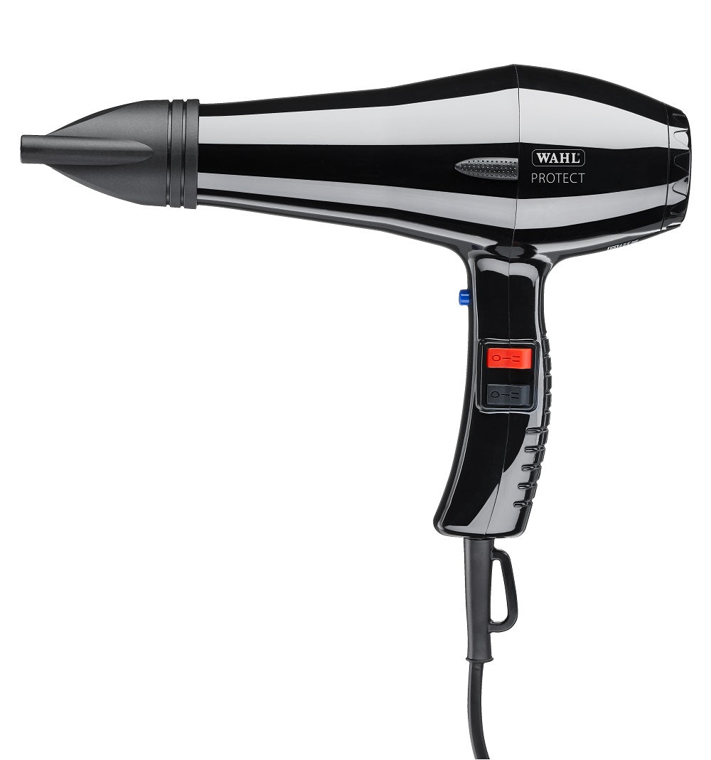 Uscător De Păr Profesional Wahl Protect 1500W, Negru Cu 2 viteze Și 3 Niveluri De Căldură