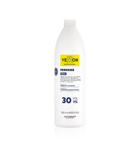 YELLOW Peroxide Tech+ 9% 30Vol– Emulsie Oxidantă Profesională pentru Colorare Uniformă și Strălucitoare