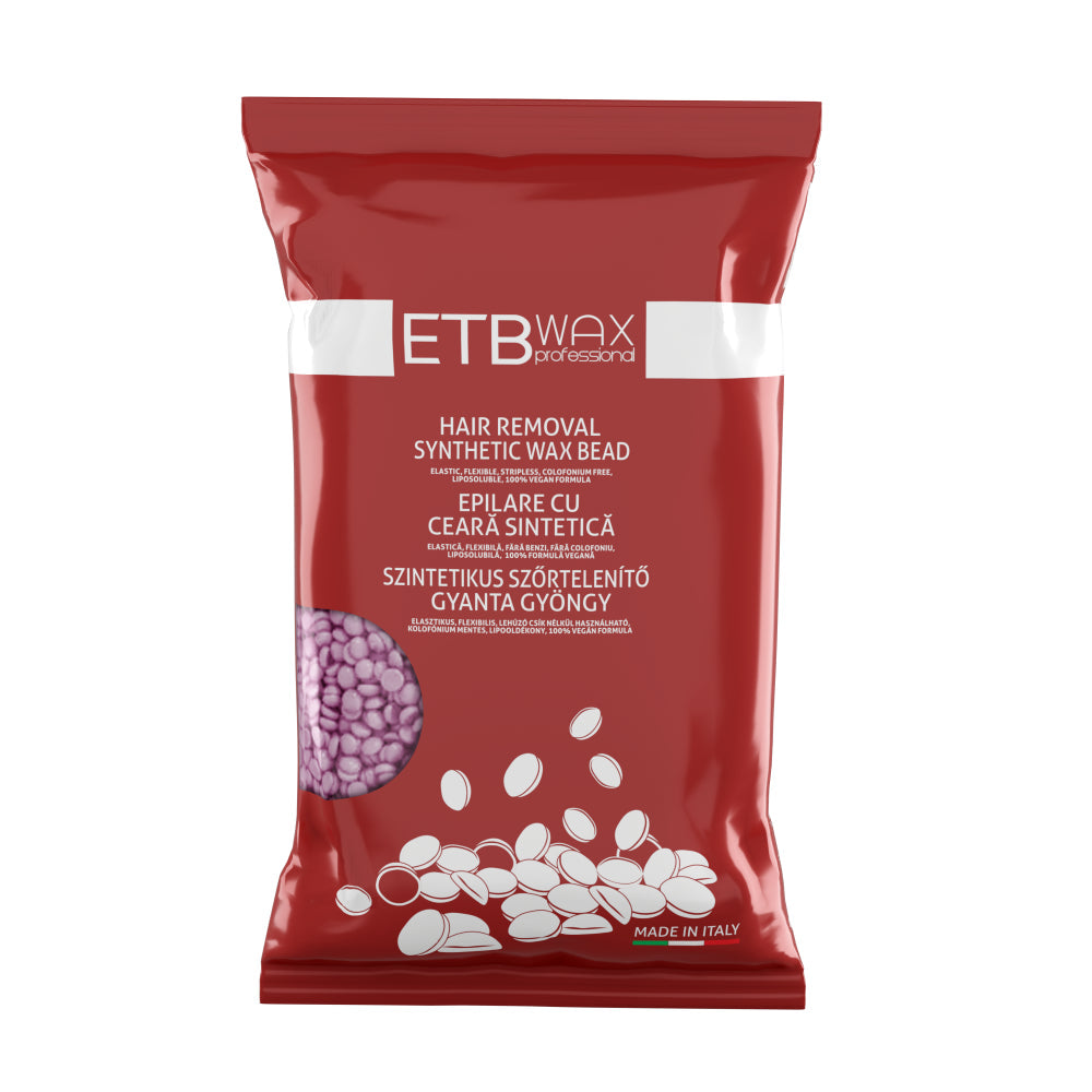 ETB WAX Ceară Profesională Vegană Perle Mov Iasomie, Epilare Precisă și Delicată – 800g