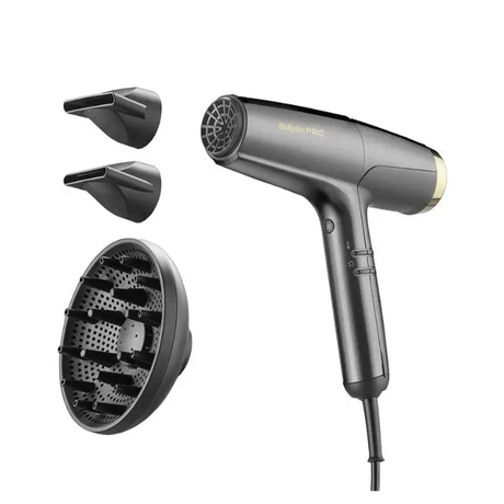 Uscător De Păr Profesional BabylissPro Falco Black Gold 2000W, Viteză aer 244km/h, Zgomot 70dB