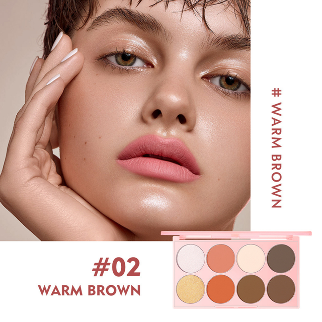 Paletă De Farduri 4 în 1 Pentru Față Pudaier No 2 Warm Brown - Make-up